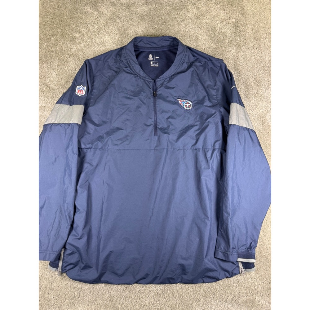 Nike NFL Tennessee Titans Windbreaker Jacket Mens XXL Navy Blue 1/4 Zip On-Field